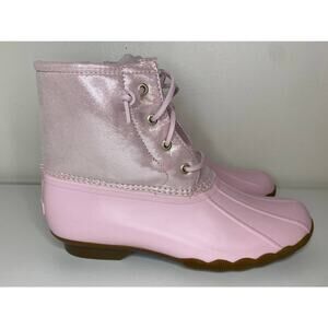NEW SPERRY RAINBOOTS WOMENS 6 PINK SALTWATER CLASSIC DUCK RAIN BOOTS METALLIC